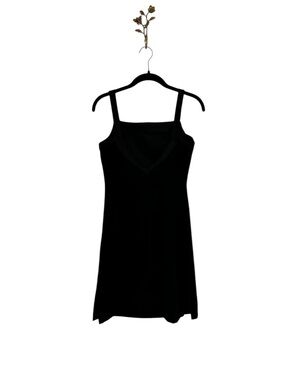 Vintage Y2K R-Wear Mini Dress Black Faux Suede Goth Grunge Whimsigoth